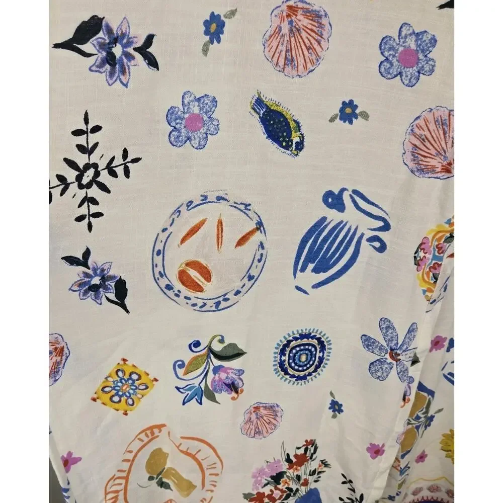 Label Of Love Anthropologie Womens XL Wide Leg Linen Blend Resort Pants Boho Art - Picture 3 of 12